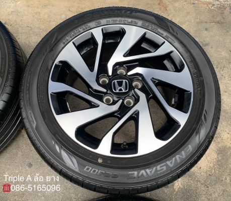 ล้อแม็ก Honda Civic FC ขอบ16 สีดำหน้าเงา พร้อมยาง 215-55-16 Dunlop ปี 17