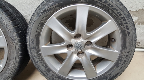 ถูกมาก แม็กติดรถ Toyota Vios พร้อมยาง Goodyear รุ่น Duraplus ขนาด 185/55R15
