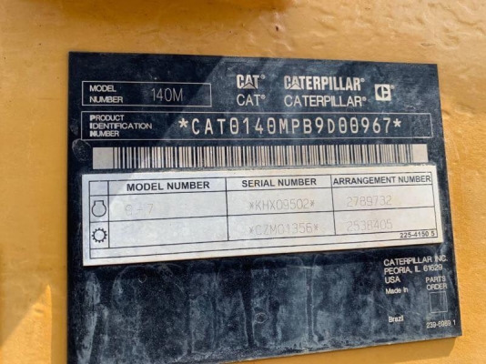 Cat140M PB9N 00967 Year 2008 Cat140M PB9N 00967 Year 2008