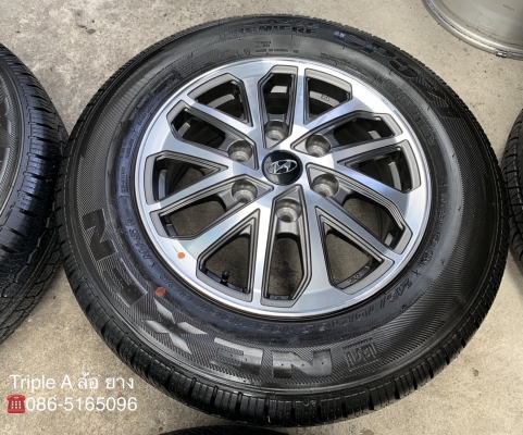 ล้อแม็กป้ายแดง Hyundai H1 ขอบ 16 พร้อมยางป้ายแดง 215-70-16 NEXEN ปี 19 สวยกริ๊บ ยางใหม่ๆ