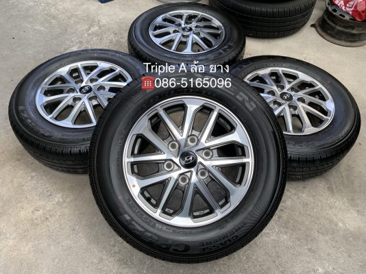 ล้อแม็กป้ายแดง Hyundai H1 ขอบ 16 พร้อมยางป้ายแดง 215-70-16 NEXEN ปี 19 สวยกริ๊บ ยางใหม่ๆ