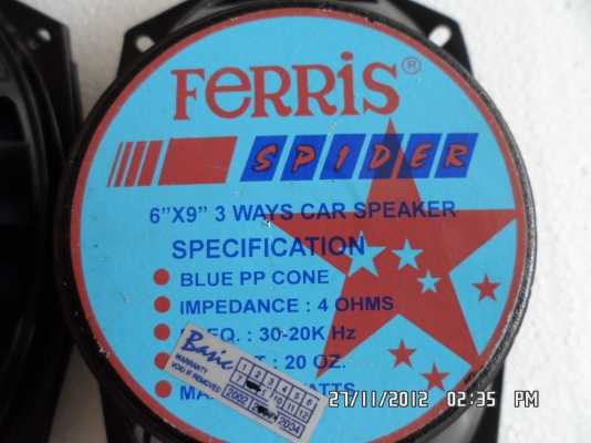 ขายลำโพงferris 6*9มือสองเสียงดี  500พร้อมส่ง