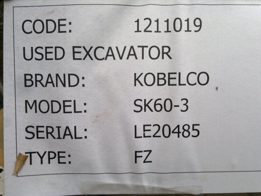 KOBELCO SK60-3 ปี 1996 SN:20485 รถนอกนำเข้าราคาไม่แพงครับ