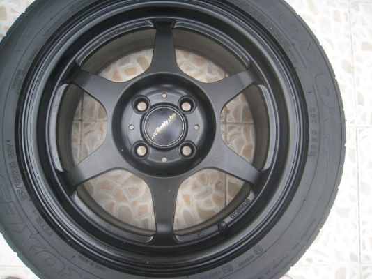 ขายล้อแม็ก buddy club p1 15"x6.5"  4/100  et40  + ยางปี10 (081-3747940)