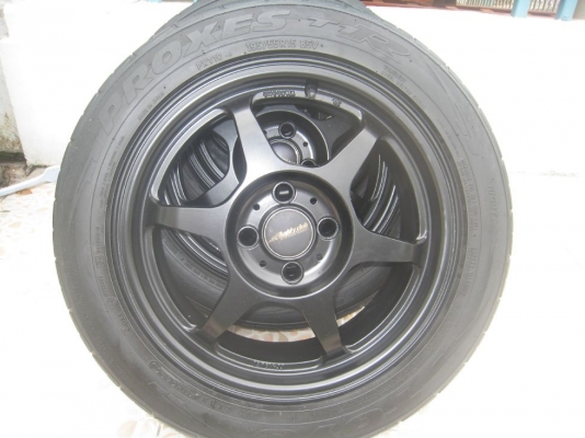 ขายล้อแม็ก buddy club p1 15"x6.5"  4/100  et40  + ยางปี10 (081-3747940)