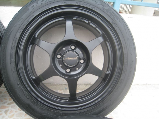 ขายล้อแม็ก buddy club p1 15"x6.5"  4/100  et40  + ยางปี10 (081-3747940)