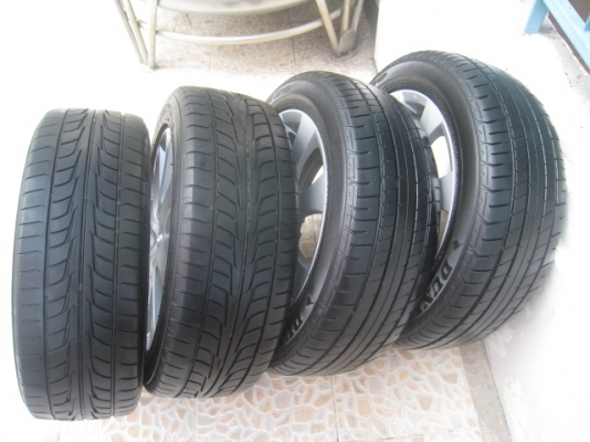 ขายล้อแม็ก Mazda2 15"x6" et45 4รู100  +ยาง ปี 10 (081-3747940)