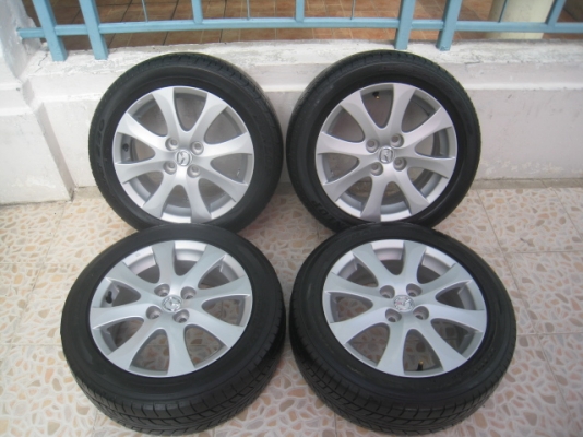 ขายล้อแม็ก Mazda2 15"x6" et45 4รู100  +ยาง ปี 10 (081-3747940)