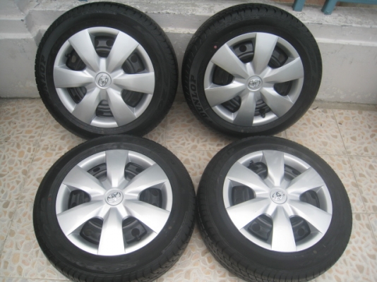 ขายกะทะล้อ Toyota vios ขอบ 15 4รู100 +ฝาครอบ + ยาง ปี13(081-3747940)