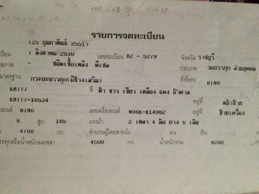 ขายรถ6ล้อHINO เครื่อง165WO6E เกียร์HO6เกียร์ ช่วงล่างสมอเงิน ยางเรเดียนใหม่6เส้นกระไม้มะค่า+เนียม สภาพสวยจัด