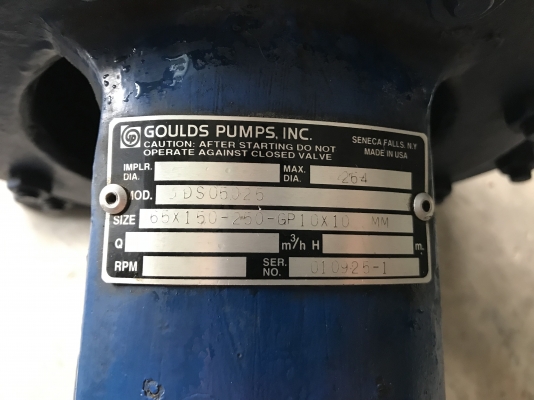 ขายปั๊มน้ำหอยโข่ง Goulds Pump made in USA. ใบพัดทองเหลือง ขนาดเข้า 2.5นิ้ว ออก 2นิ้ว รุ่นใบพัดใหญ่ส่งน้ำไกล ***ของใหม่ไม่เคยใช้งาน*** มี 2ตัว ราคาตัวละ 5,800 บาท