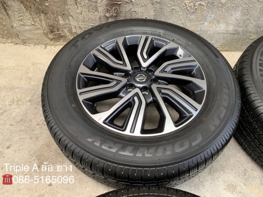 แม็กป้ายแดง Nissan Terra ขอบ 18 พร้อมยางป้ายแดง 255-60-18 Toyo ปี 18 แม็กสวย ตุ่มเด้ง มีเส้นสี