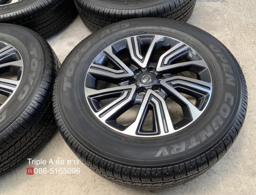 แม็กป้ายแดง Nissan Terra ขอบ 18 พร้อมยางป้ายแดง 255-60-18 Toyo ปี 18 แม็กสวย ตุ่มเด้ง มีเส้นสี