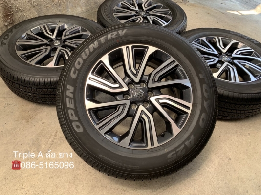 แม็กป้ายแดง Nissan Terra ขอบ 18 พร้อมยางป้ายแดง 255-60-18 Toyo ปี 18 แม็กสวย ตุ่มเด้ง มีเส้นสี