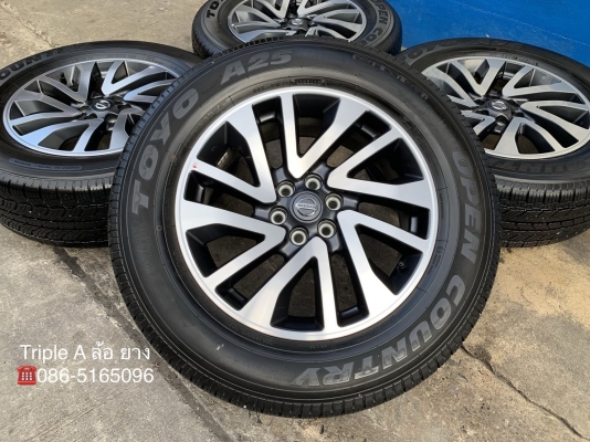 ล้อแม็กป้ายแดง Nissan Navara Caliber NP300 ขอบ 18 พร้อมยางป้ายแดง 255-60-18 TOYO ปี 18 สวยๆ