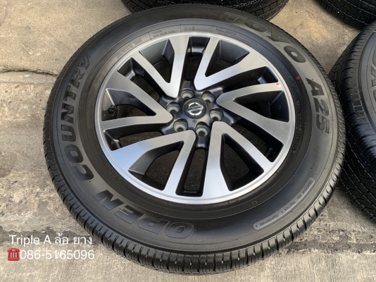 ล้อแม็กป้ายแดง Nissan Navara Caliber NP300 ขอบ 18 พร้อมยางป้ายแดง 255-60-18 TOYO ปี 18 สวยๆ