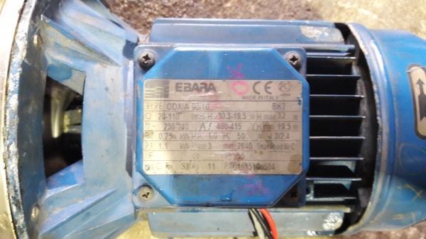 ขาย !! ปั้มน้ำหอยโข่ง.EBARA.ขนาด1.5แรง380v.พร้อมใช้งาน