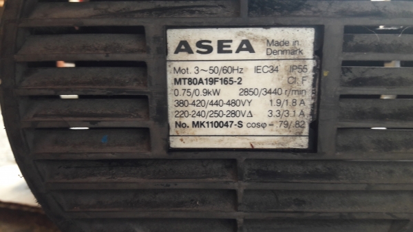 ขาย !! มอเตอร์เกียร์.ABB.ขนาด1แรง380v.สภาพเดิมๆพร้อมใช้งาน