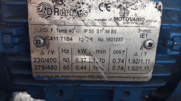 ขาย !! มอเตอร์เกียร์ปรับรอบ.ขนาด0.5แรง380v.สภาพเดิมๆพร้อมใช้งาน
