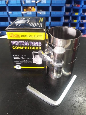 ปลอกรัดแหวนลูกสูบ อย่างดี สแตนเลส ขนาดโมเดล CL-315 # 4นิ้ว / 90mm.- 175mm 3-1/2" to 7" ปลอกรัดแหวนลูกสูบ อย่างดี สแตนเลส ขนาดโมเดล CL-315 # 4นิ้ว / 90mm.- 175mm 3-1/2" to 7"