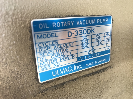 ( เหลือ 1ตัวครับ )ขายปั๊มแวคคั่มสุญญากาศ ULVAC 1HP. 380V made in Japan สภาพสวยใหม่มาก หมุนนิ่ม ดูดแรง พร้อมใช้งาน มี 2ตัว ราคาตัวละ 9,000 บาท ( เหลือ 1ตัวครับ )ขายปั๊มแวคคั่มสุญญากาศ ULVAC 1HP. 380V made in Japan สภาพสวยใหม่มาก หมุนนิ่ม ดูดแรง พร้อมใช้งาน มี 2ตัว ราคาตัวละ 9,000 บาท