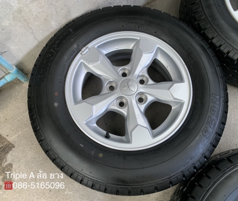 ล้อแม็ก Mitsu Triton ขอบ 15 พร้อมยาง 215-70-15 Bridgestone ปี 18 แม็กสวย ดอกหนา ล้อแม็ก Mitsu Triton ขอบ 15 พร้อมยาง 215-70-15 Bridgestone ปี 18 แม็กสวย ดอกหนา