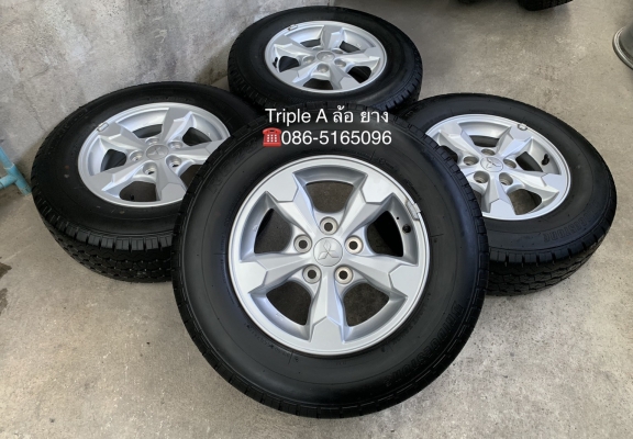 ล้อแม็ก Mitsu Triton ขอบ 15 พร้อมยาง 215-70-15 Bridgestone ปี 18 แม็กสวย ดอกหนา