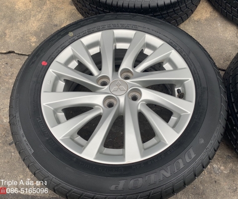 ล้อแม็ก Mitsu Attrage ขอบ 15 พร้อมยางใหม่ 185-60-15 Dunlop ปี 19 ล้อแม็ก Mitsu Attrage ขอบ 15 พร้อมยางใหม่ 185-60-15 Dunlop ปี 19