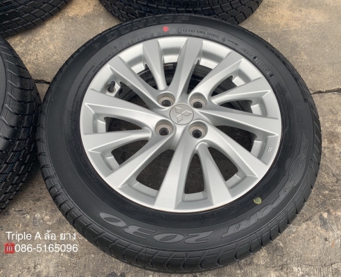 ล้อแม็ก Mitsu Attrage ขอบ 15 พร้อมยางใหม่ 185-60-15 Dunlop ปี 19 ล้อแม็ก Mitsu Attrage ขอบ 15 พร้อมยางใหม่ 185-60-15 Dunlop ปี 19