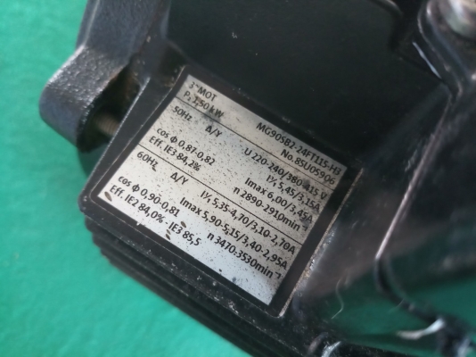 มอเตอร์กรุนฟอส ขนาด 2 แรง สามเฟส 380V ความเร็วรอบ 2890 rpm มอเตอร์กรุนฟอส ขนาด 2 แรง สามเฟส 380V ความเร็วรอบ 2890 rpm