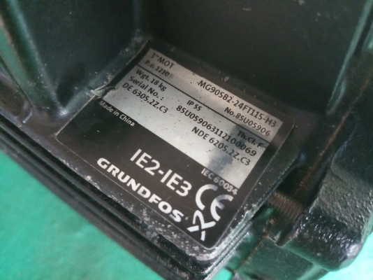 มอเตอร์กรุนฟอส ขนาด 2 แรง สามเฟส 380V ความเร็วรอบ 2890 rpm มอเตอร์กรุนฟอส ขนาด 2 แรง สามเฟส 380V ความเร็วรอบ 2890 rpm