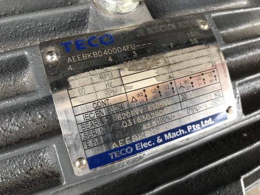 ขายมอเตอร์ไฟฟ้า Teco 4HP. 380V 1450rpm. ***ของใหม่ไม่เคยใช้งาน*** สวยใหม่มากครับ ราคา 3,800 บาท ขายมอเตอร์ไฟฟ้า Teco 4HP. 380V 1450rpm. ***ของใหม่ไม่เคยใช้งาน*** สวยใหม่มากครับ ราคา 3,800 บาท