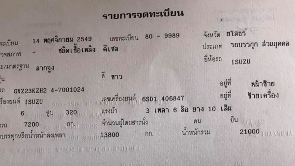 Isuzu 320 แรง ปี 49 สิบล้อหัวลาก รถสวยเดิมๆ รถร้านวัสดุก่อสร้าง ออกมือแรก มีระบบยกดัมพ์ครบ ทะเบียนพร