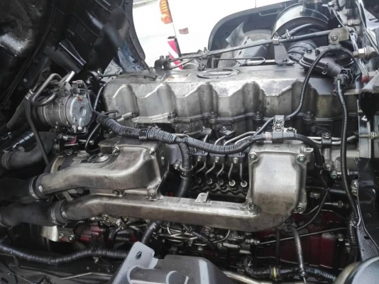 Hino S500 เครื่อง 380 แรง ปี 55 สิบล้อหัวลากพร้อมหางพื้นเรียบอู่พนัส สามเพลา ยาว 12.50 เมตร รถสวยเดิ