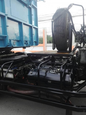 Hino S500 เครื่อง 380 แรง ปี 55 สิบล้อหัวลากพร้อมหางพื้นเรียบอู่พนัส สามเพลา ยาว 12.50 เมตร รถสวยเดิ