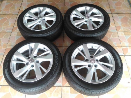 ล้อแม็ก Nissan Teana ขอบ 17 พร้อมยาง Bridgestone Turanza ER33  215/55R17 ผลิตปี 2018 ขายถูกๆ ทั้งชุด 18900.- /ใส่ฟรี รับเทิร์น รับบัตรเครดิตทุกธนาคาร ส่งได้ทั่วไทย