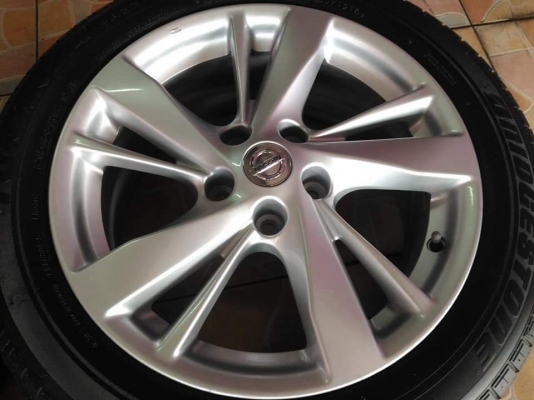 ล้อแม็ก Nissan Teana ขอบ 17 พร้อมยาง Bridgestone Turanza ER33  215/55R17 ผลิตปี 2018 ขายถูกๆ ทั้งชุด 18900.- /ใส่ฟรี รับเทิร์น รับบัตรเครดิตทุกธนาคาร ส่งได้ทั่วไทย