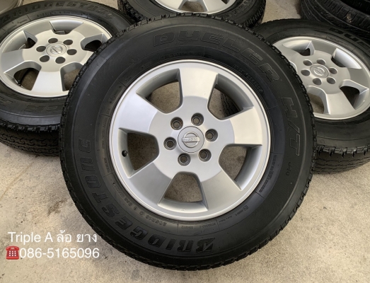 ล้อแม็ก 6รู114 Nissan Navara ขอบ 16 (ตัวเตี้ย) พร้อมยางป้ายแดง 205R16 Bridgestone ปี 18