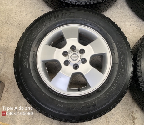 ล้อแม็ก 6รู114 Nissan Navara ขอบ 16 (ตัวเตี้ย) พร้อมยางป้ายแดง 205R16 Bridgestone ปี 18