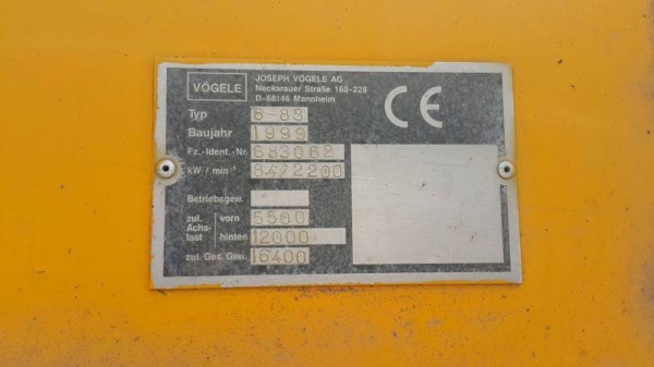 รถปูยาง VOGELE S1603 เครื่อง Deutz 6 สูบ รถปูยาง VOGELE S1603 เครื่อง Deutz 6 สูบ