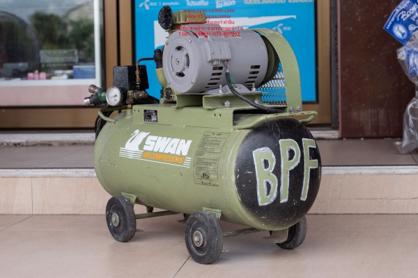 เครื่องปั้มลม SWAN SP-114 จุ 36 ลิตร มอเตอร์มิตซู 0.5 HP สภาพใหม่ พร้อมใช้งาน