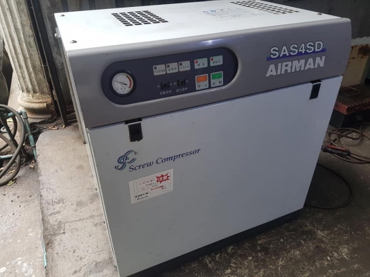 **ขายถูกๆ ปั้มลมมือสองแบบสกรู จากญี่ปุ่น** Airman 5แรง มีairdryer  นิ่งๆเงียบๆ ทุกระบบเดิมๆ ทำงานได้ดีครับ