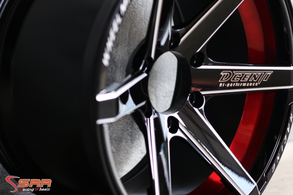 DCENTI STW777-II ขอบ18 หน้า9.5 หลัง10.5 ET25 สีดำเงาคลิบเงินขอบแดง DCENTI STW777-II ขอบ18 หน้า9.5 หลัง10.5 ET25 สีดำเงาคลิบเงินขอบแดง