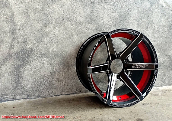 DCENTI STW777-II ขอบ18 หน้า9.5 หลัง10.5 ET25 สีดำเงาคลิบเงินขอบแดง DCENTI STW777-II ขอบ18 หน้า9.5 หลัง10.5 ET25 สีดำเงาคลิบเงินขอบแดง