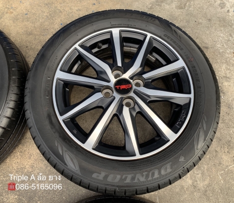 ล้อแม็ก Toyota Vios TRD ขอบ 15 พร้อมยางสภาพน้องๆป้ายแดง 185-60-15 Dunlop ปลายปี 18