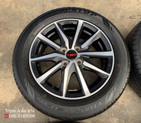 ล้อแม็ก Toyota Vios TRD ขอบ 15 พร้อมยางสภาพน้องๆป้ายแดง 185-60-15 Dunlop ปลายปี 18