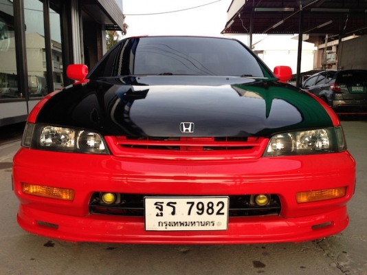 ขาย Honda accord ปี96 G5 ไฟท้ายเดียว สีแดงSuperred หลังคาSunroof เครื่อง VTEC เกียร์ Auto+Lpg หัวฉีด พร้อมขับหล่อ