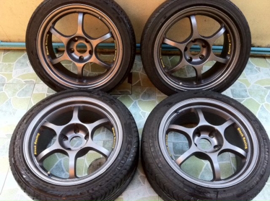 ล้อ Black racing n1 แท้ 17 กว้าง 8กับ9 5/114 พร้อมยาง ขาย  23500