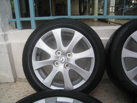 ขายล้อแม็ก Mazda2 15"x6" et45 4รู100  +ยาง ปี 10 (081-3747940)