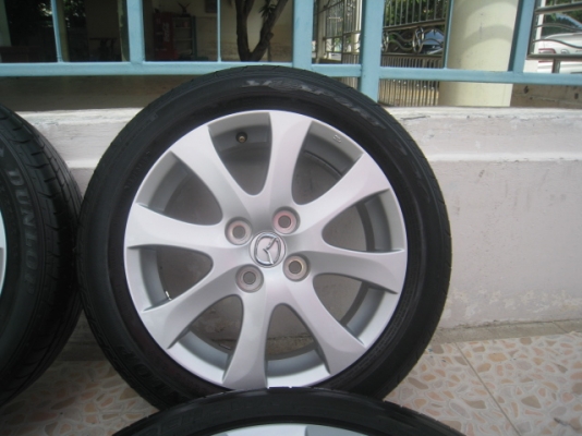 ขายล้อแม็ก Mazda2 15"x6" et45 4รู100  +ยาง ปี 10 (081-3747940)